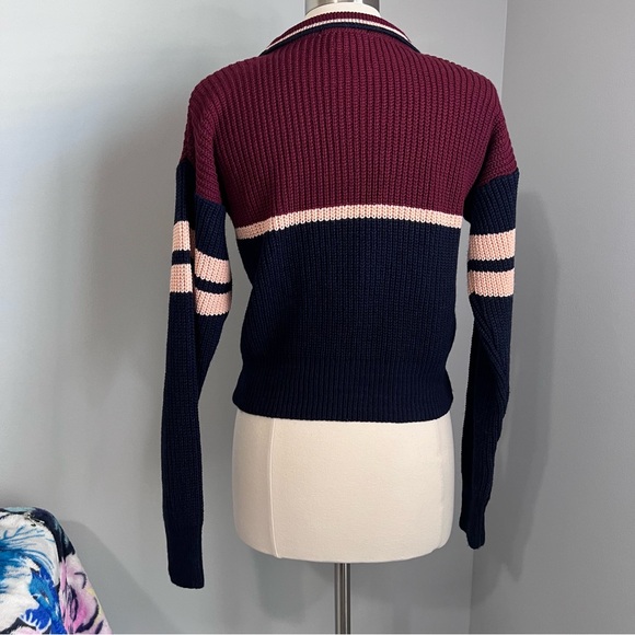 Urban Outfitters S-P Color Block Striped Henley Button Sweater - Picture 4 of 16